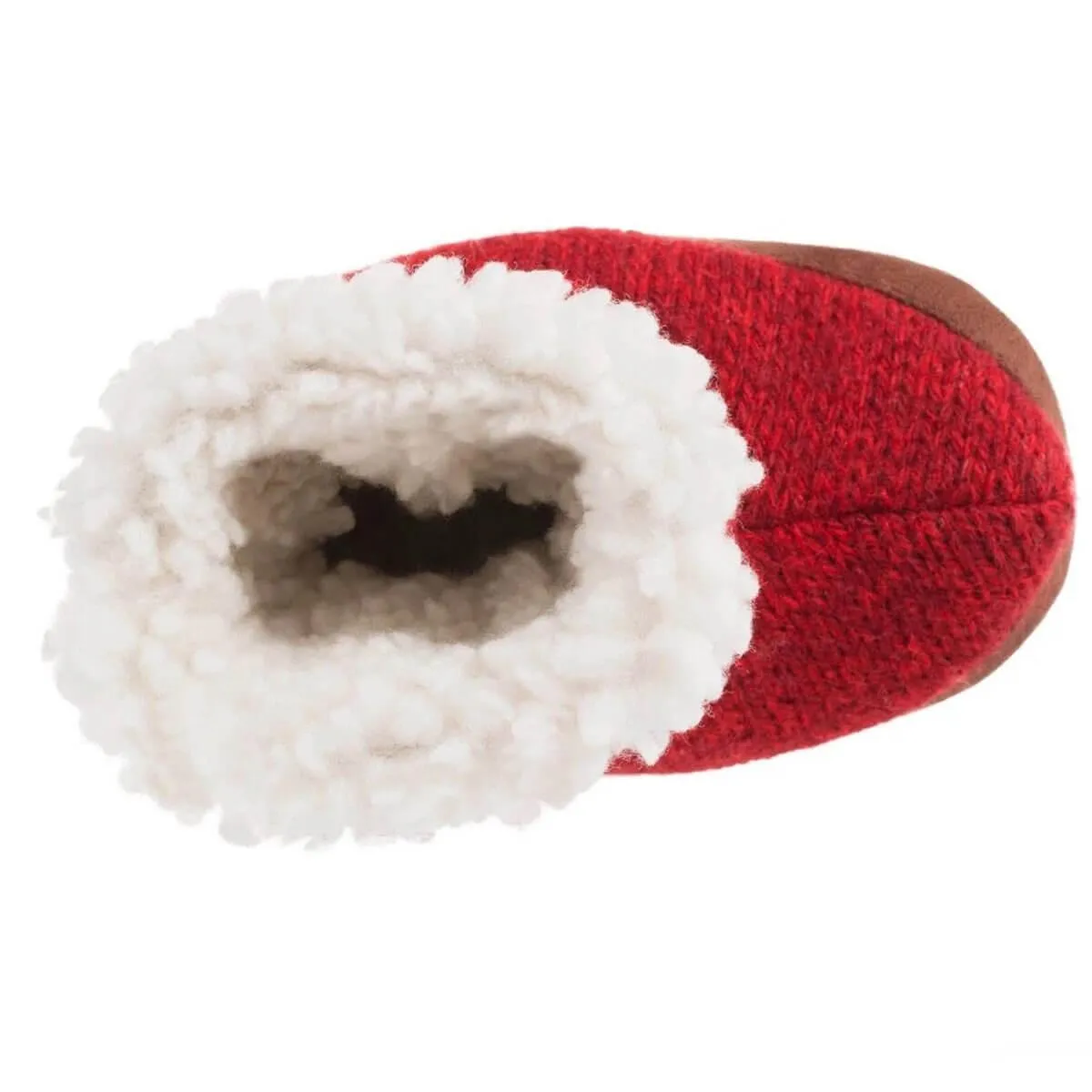 Acorn Kids' Slippers - Easy Bootie, Red Ragg Wool, TM | A10157BFPTM