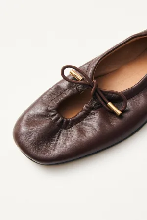 ALOHAS - Rosalind Brown Leather Ballet Flats