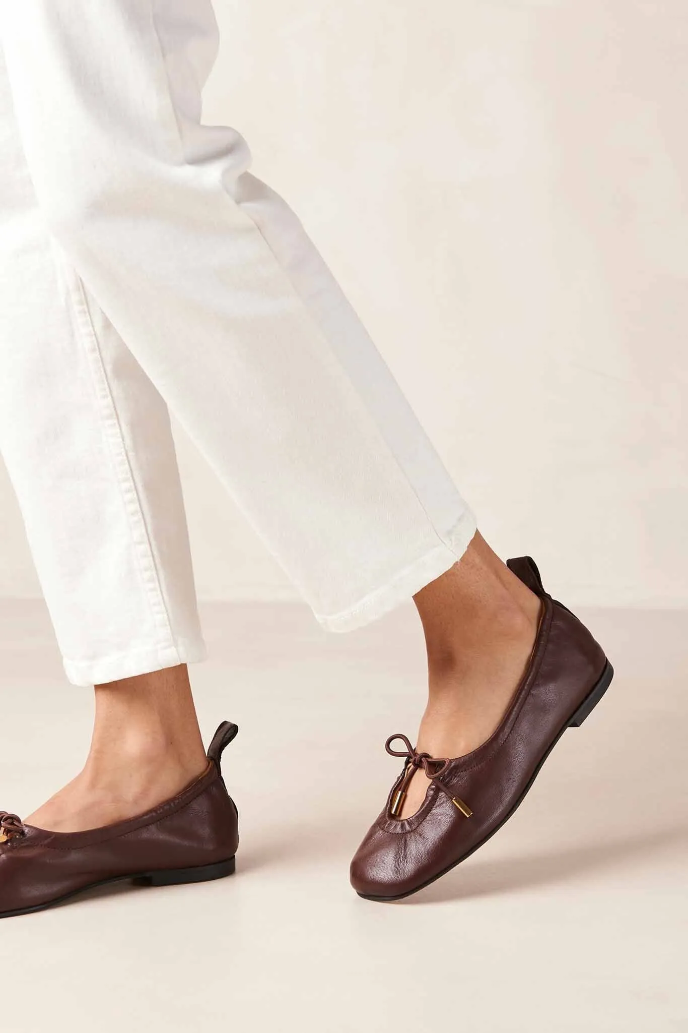 ALOHAS - Rosalind Brown Leather Ballet Flats