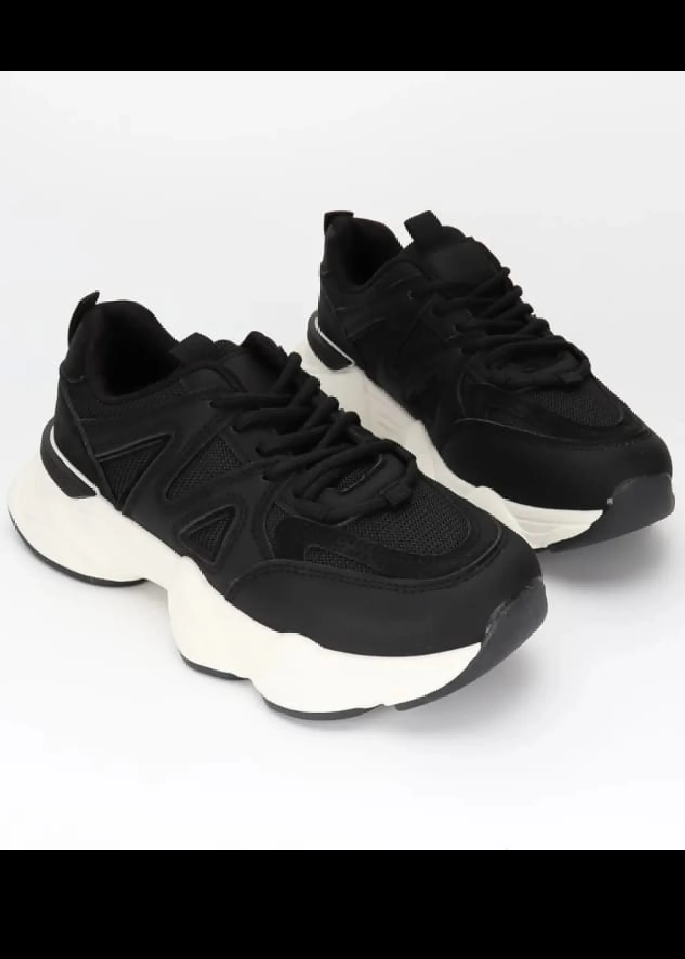 Aryanna Black Chunky Sole Trainers