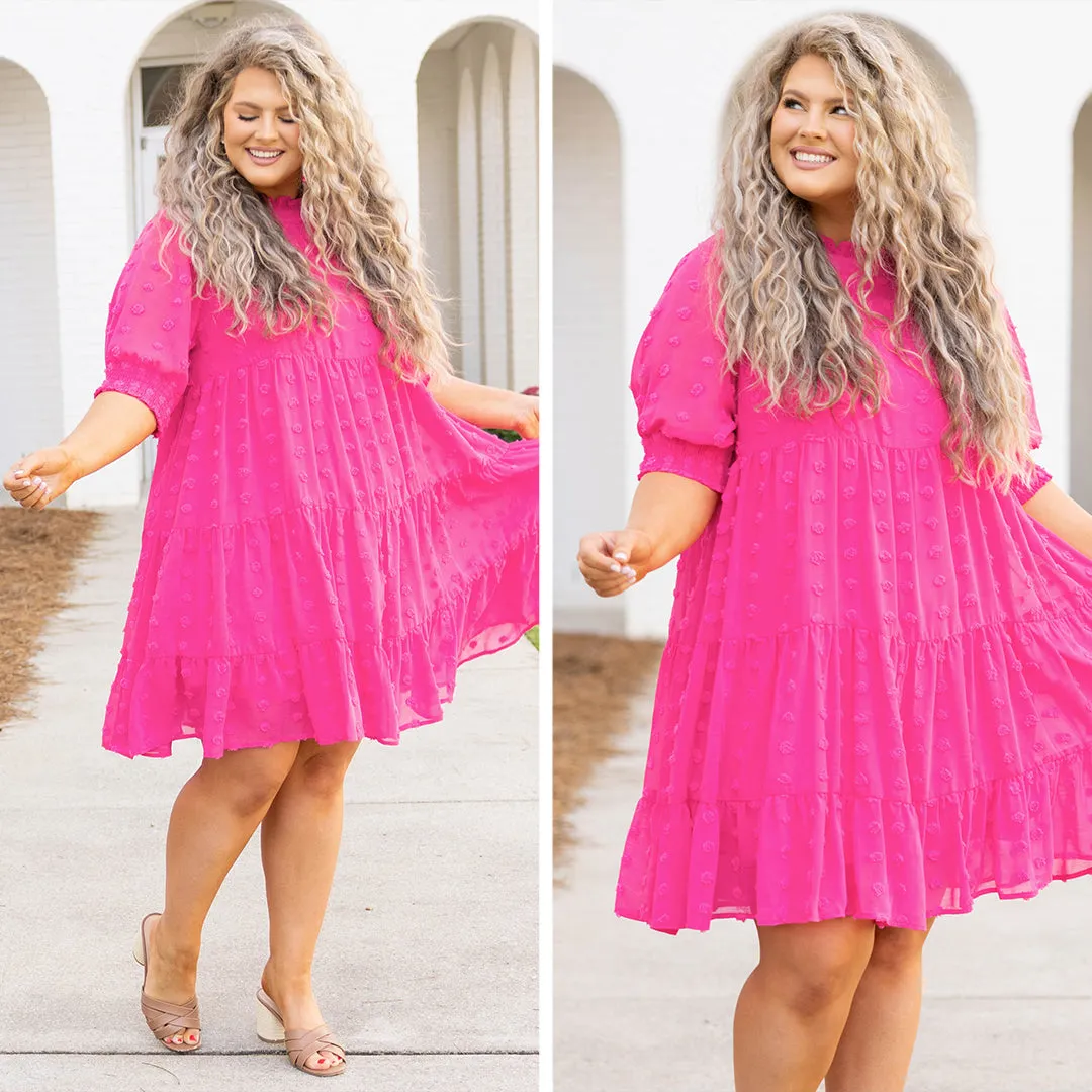 Be My Guide Dress, Hot Pink