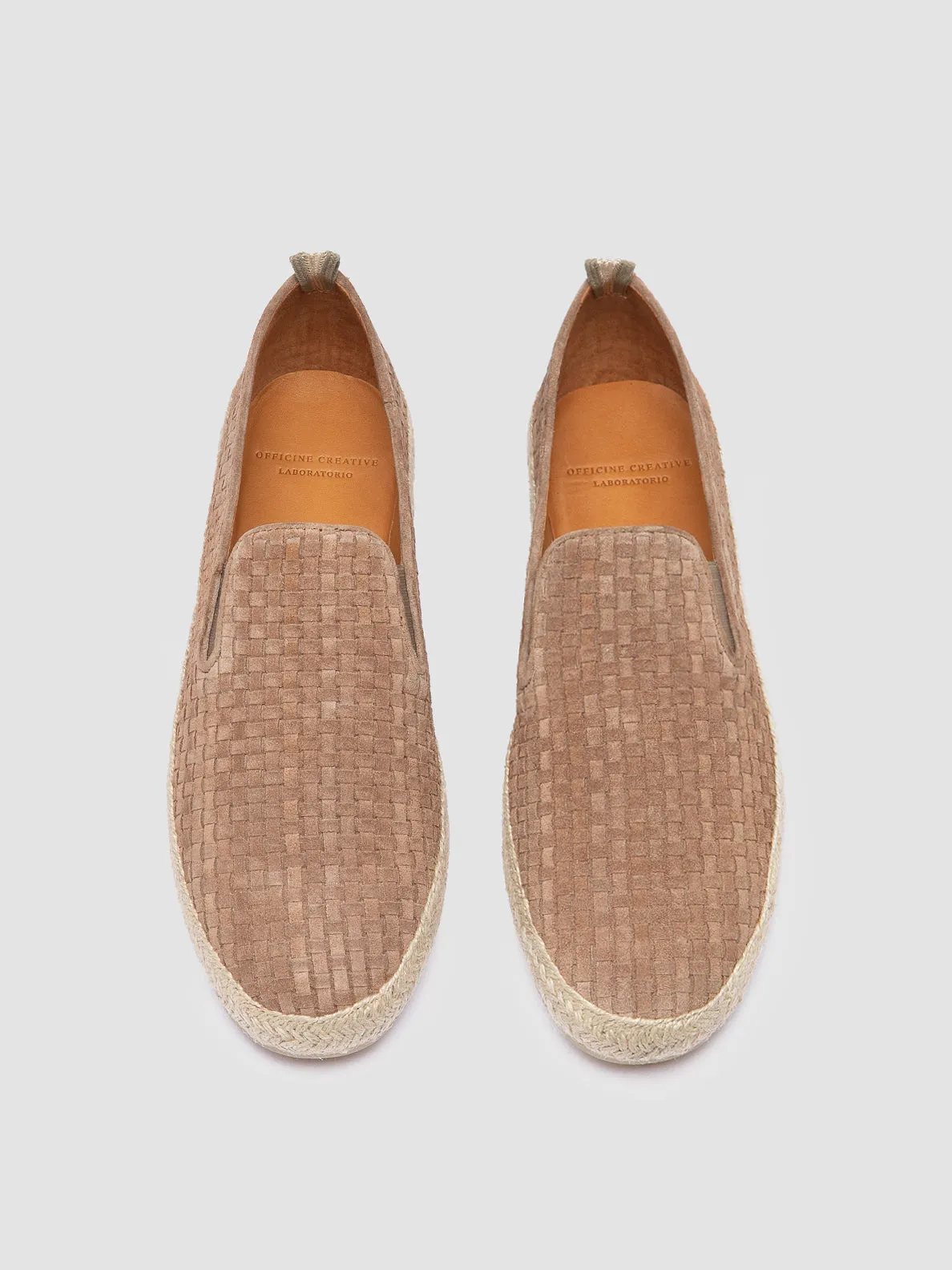 BOWLINE 001 - Taupe Woven Espadrille Shoes