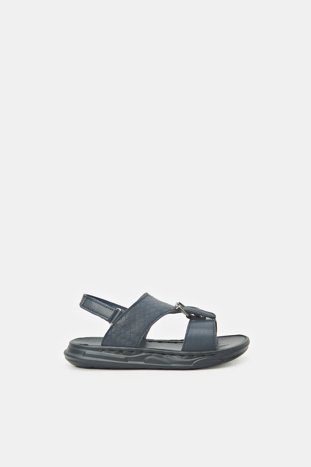 Boys Navy Traditional Sandal With Backstrap