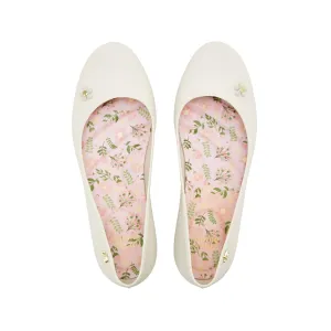 Caren1505 Flower Wedges White