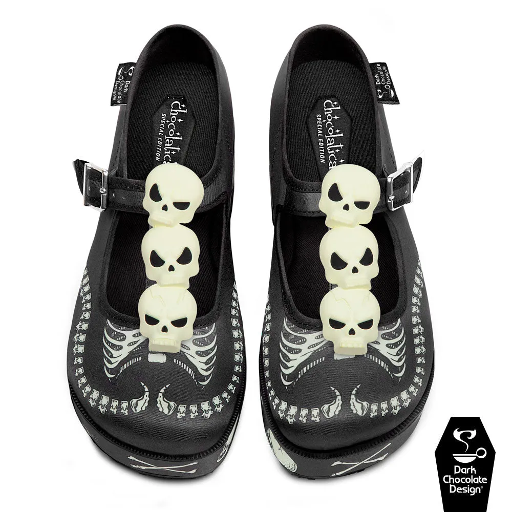 Chocolaticas® SKELETONS UNDER YOUR BED Women's Mary Jane Platform