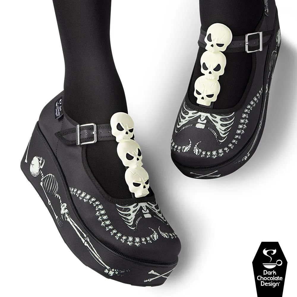 Chocolaticas® SKELETONS UNDER YOUR BED Women's Mary Jane Platform