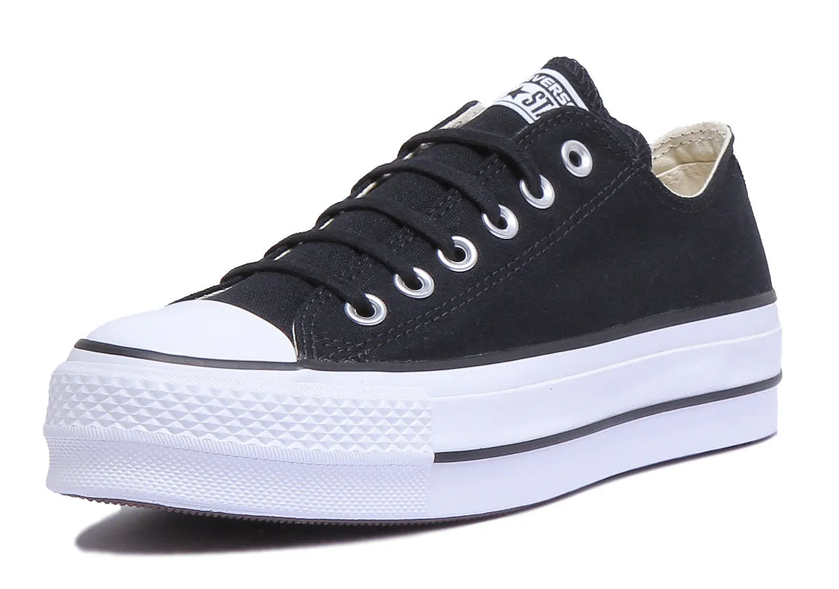 Converse 560250C CT All Star Low Platform Trainer In Black White For Women