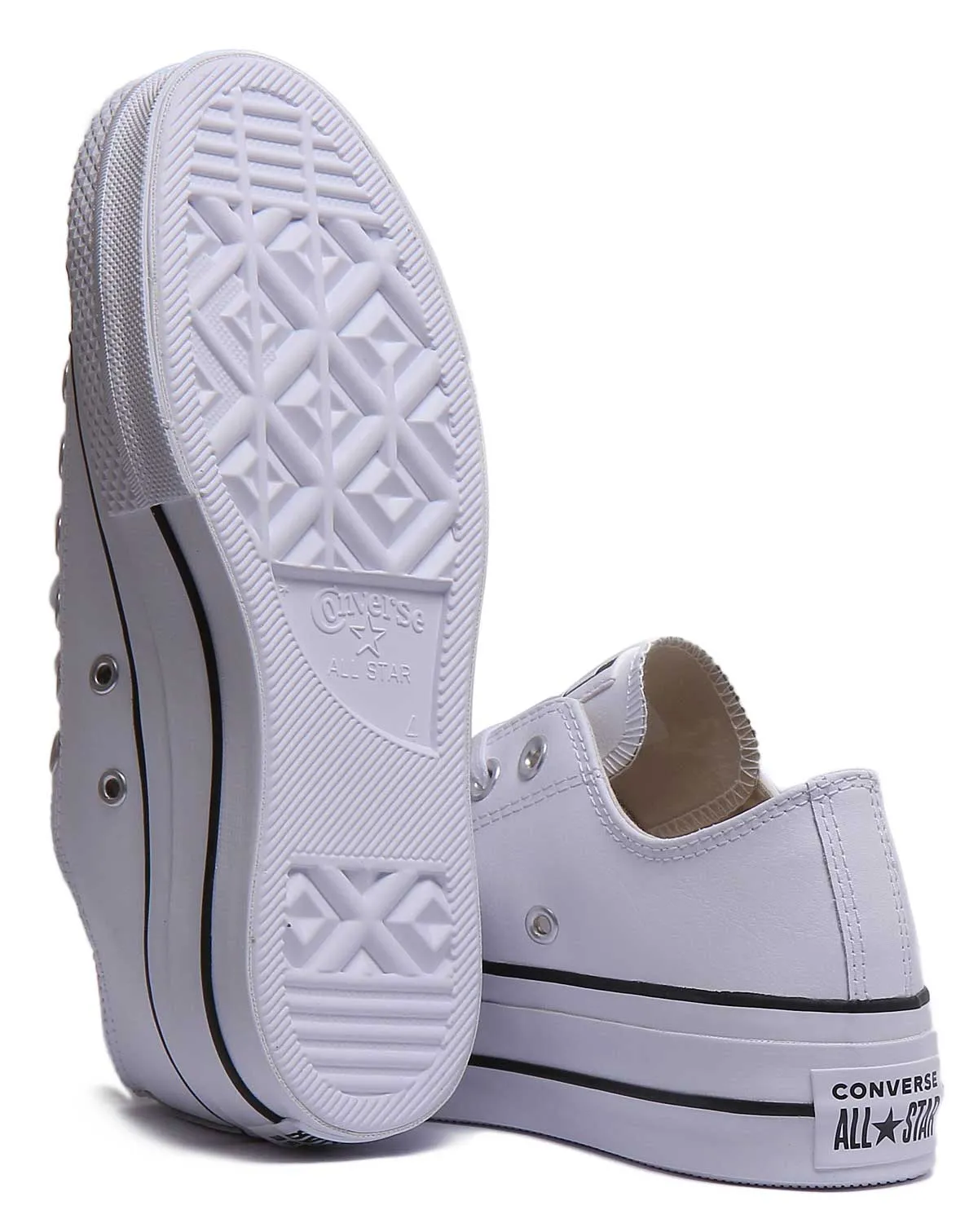 Converse 561680C CT All Star Low Platform Trainer In White Black For Women