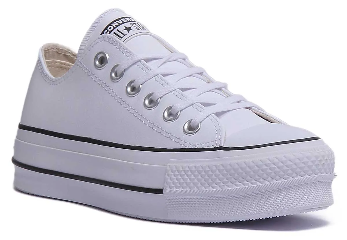 Converse 561680C CT All Star Low Platform Trainer In White Black For Women