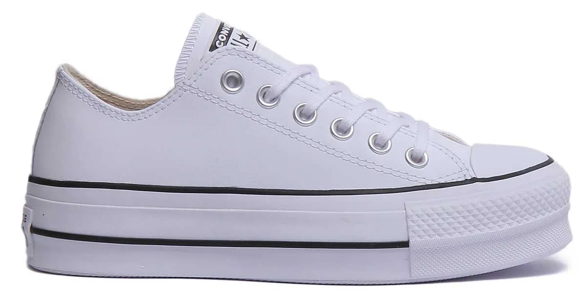 Converse 561680C CT All Star Low Platform Trainer In White Black For Women