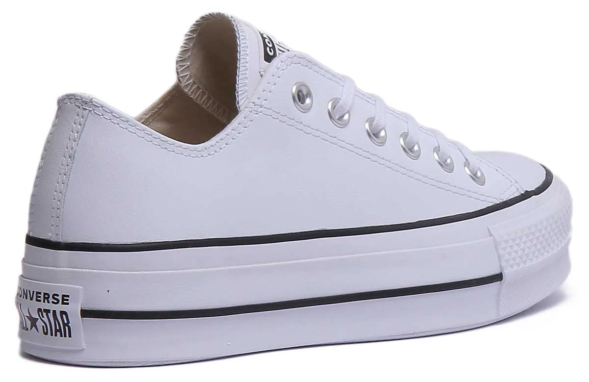 Converse 561680C CT All Star Low Platform Trainer In White Black For Women