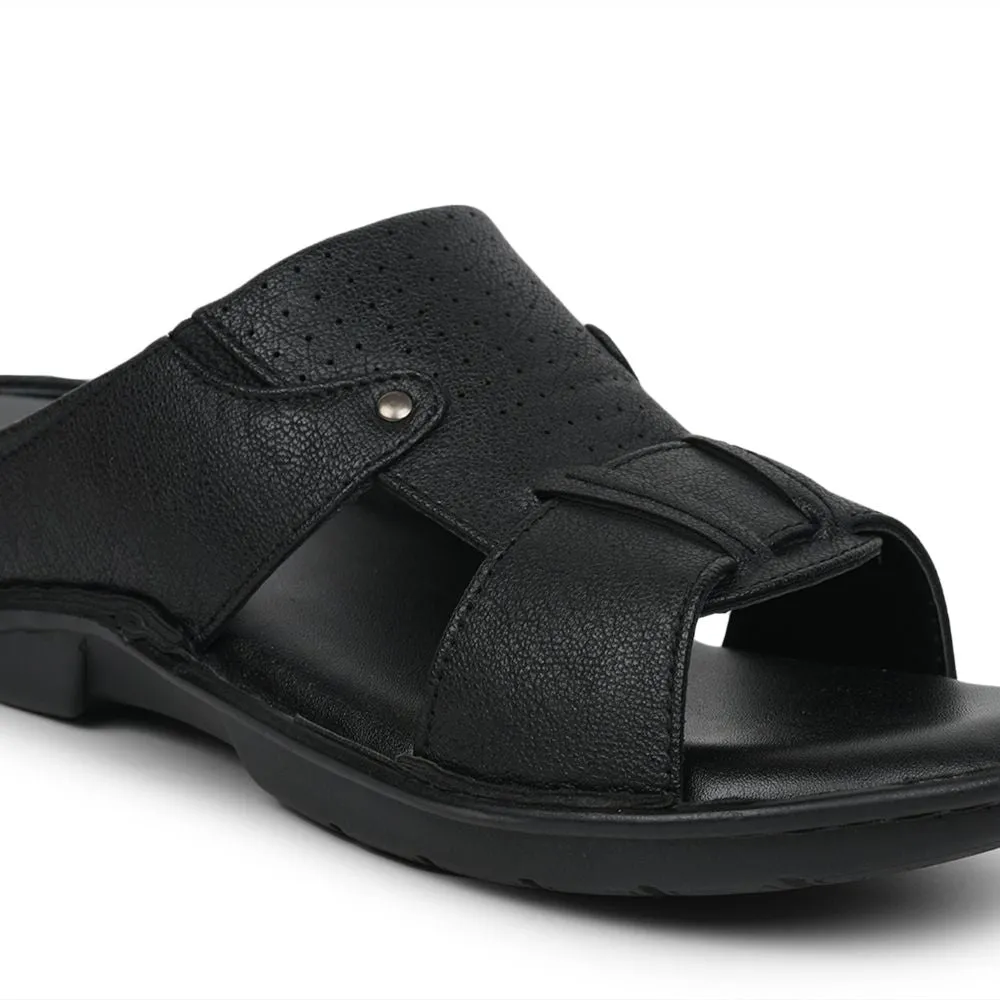 Coolers By Liberty AVN-07 Casual Black Slippers For Men