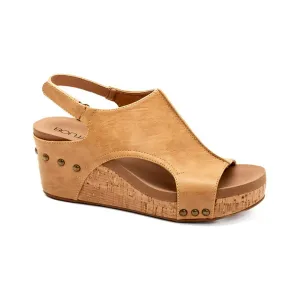 Corkys Women's Carley Wedge Sandal - Caramel Smooth 30-5316