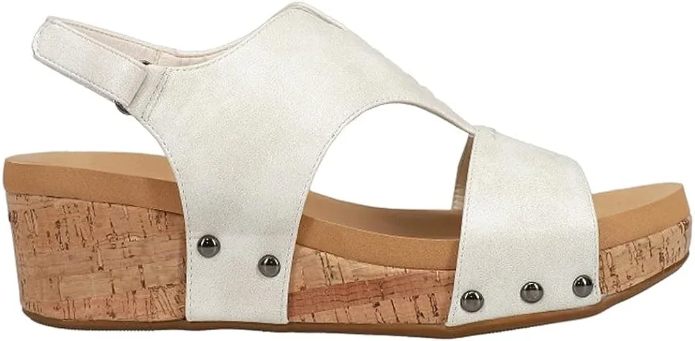 Corkys Women's Refreshing Wedge Sandal - White 41-0142