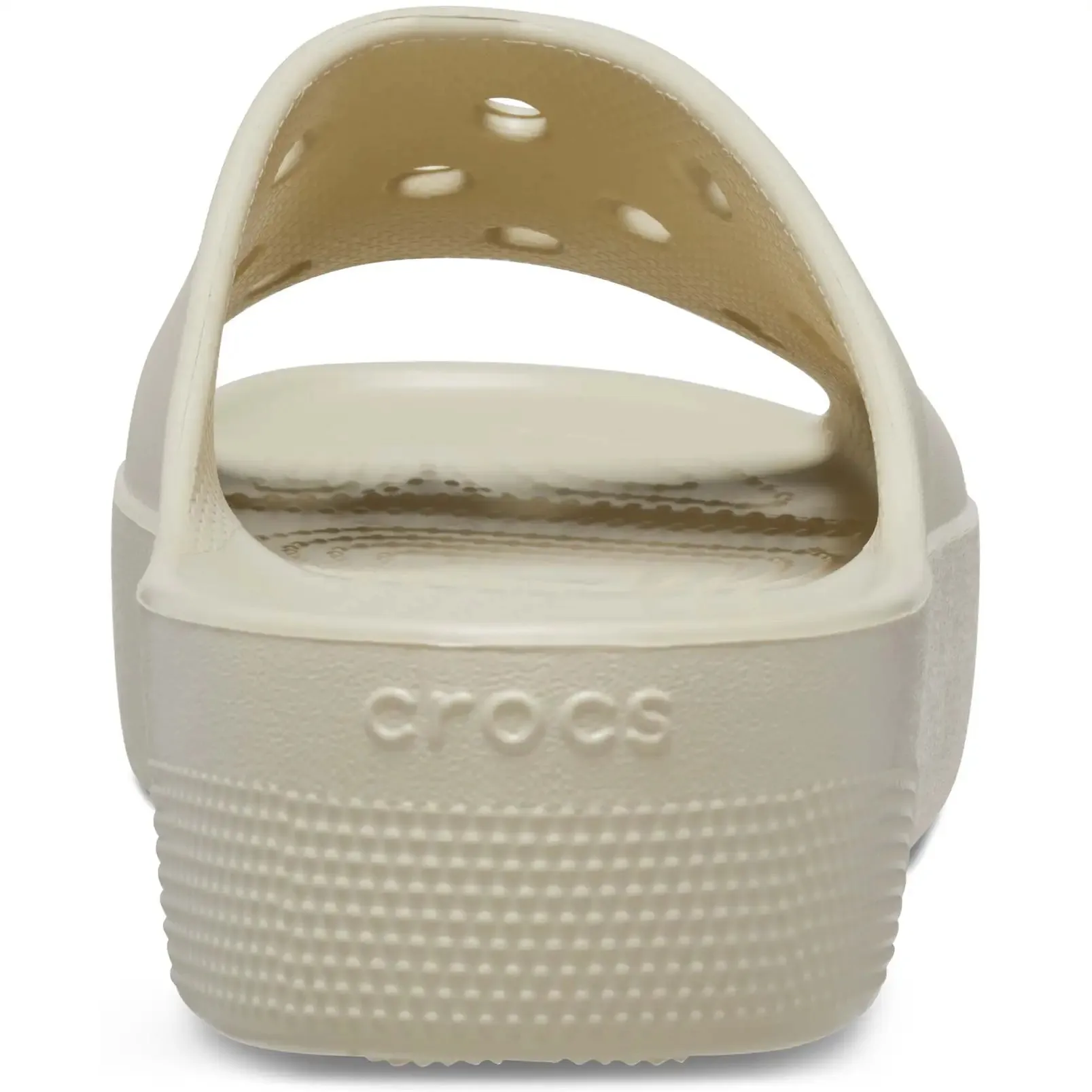 CROCS WOMENS CLASSIC PLATFORM SLIDE - BONE