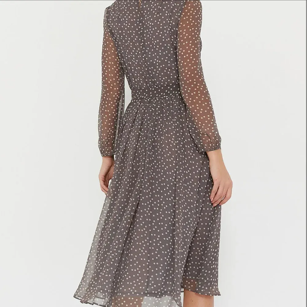 Dancing With Dots: Long Sleeve Dress for Your Inner Bohemian Goddess