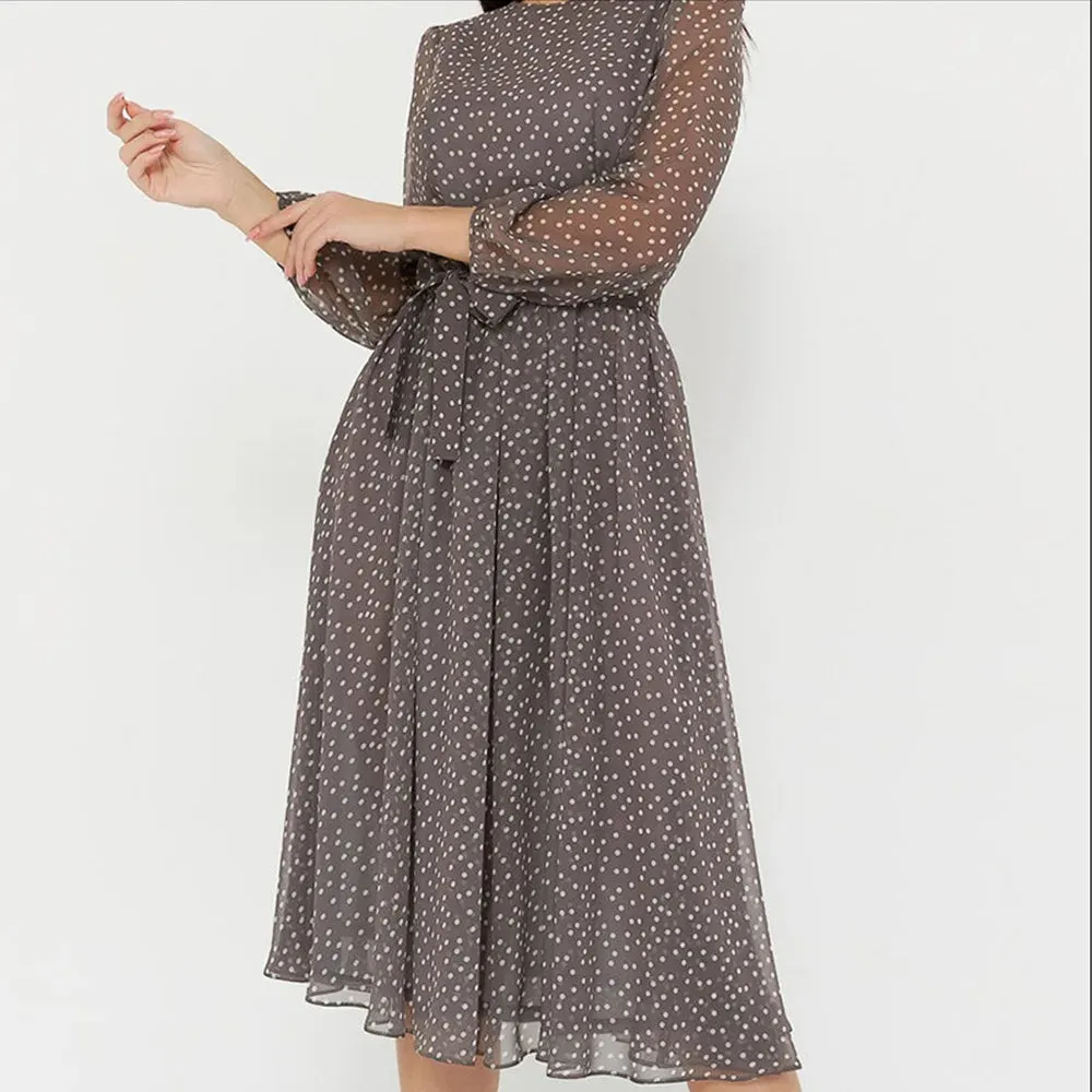 Dancing With Dots: Long Sleeve Dress for Your Inner Bohemian Goddess