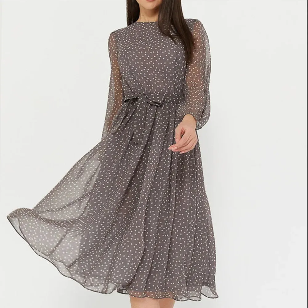 Dancing With Dots: Long Sleeve Dress for Your Inner Bohemian Goddess