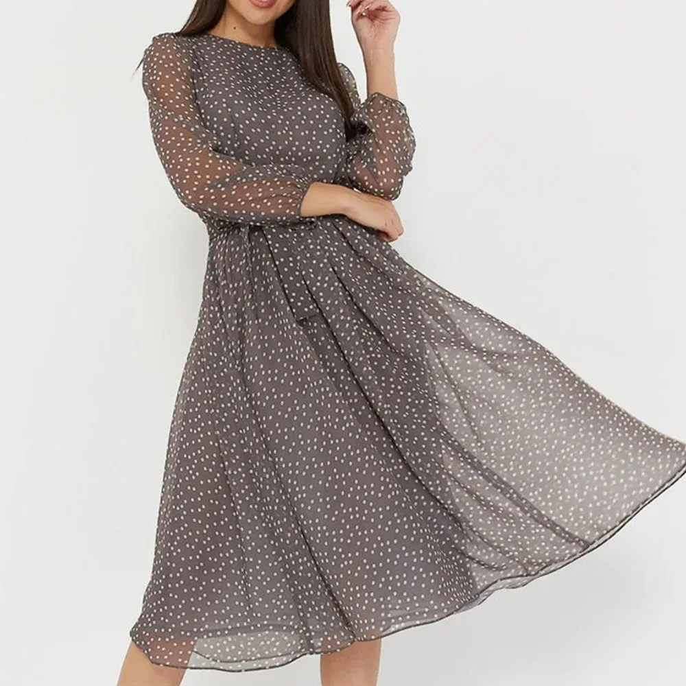 Dancing With Dots: Long Sleeve Dress for Your Inner Bohemian Goddess