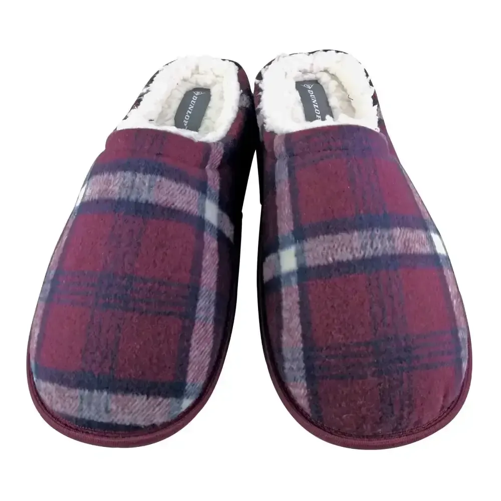 Dunlop - mens slippers - checkered 7179 (7 uk / red)