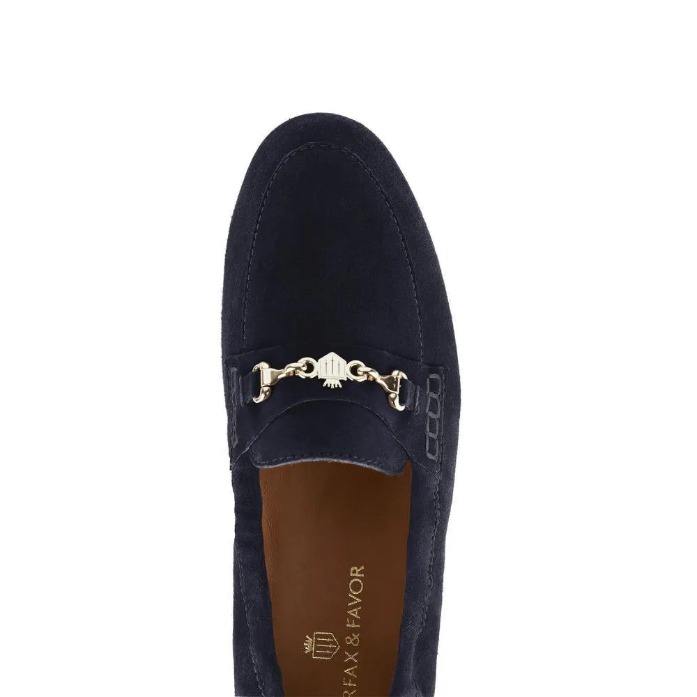 Fairfax & Favor Newmarket Ladies Suede Loafer - Navy