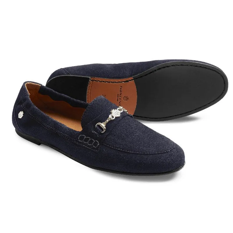 Fairfax & Favor Newmarket Ladies Suede Loafer - Navy