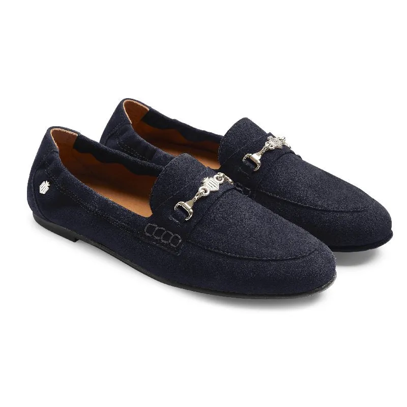 Fairfax & Favor Newmarket Ladies Suede Loafer - Navy