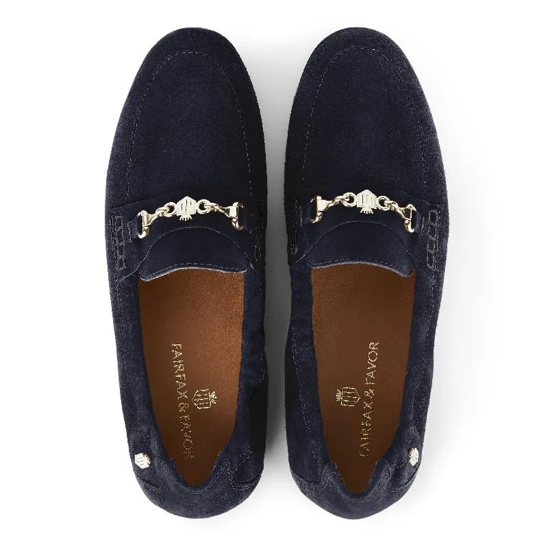 Fairfax & Favor Newmarket Ladies Suede Loafer - Navy