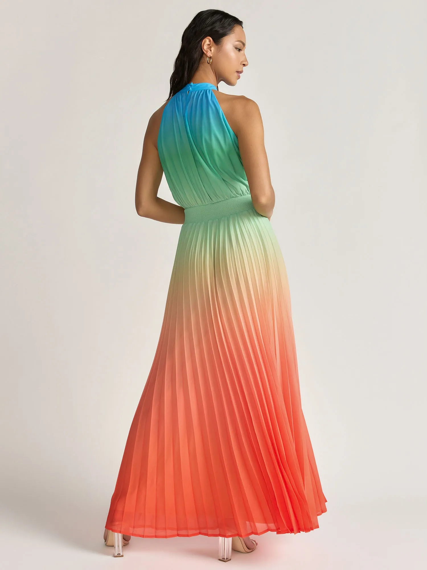 Flying Tomato Dip Dye Pleated Halter Neck Maxi Dress - Brands We Love