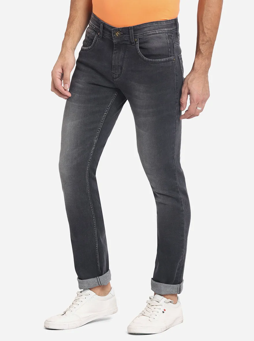 Forest Grey Washed Straight Fit Jeans | Greenfibre