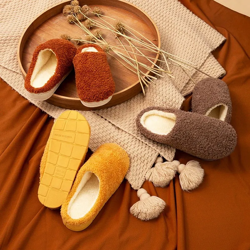 Furry Slippers Soft Winter Bedroom Slippers Women