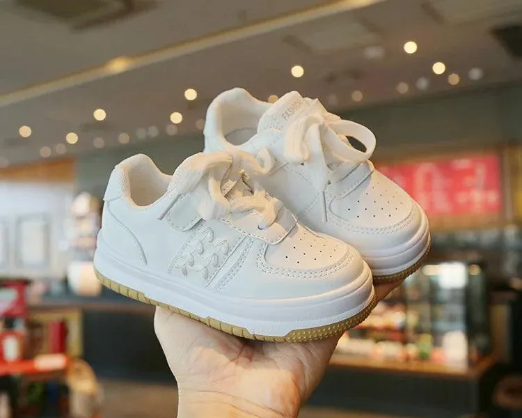 G07013 Children's Casual Shoes - All-white Flat Sneakers