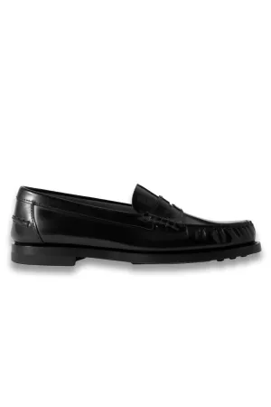 Gathered Leather Loafers