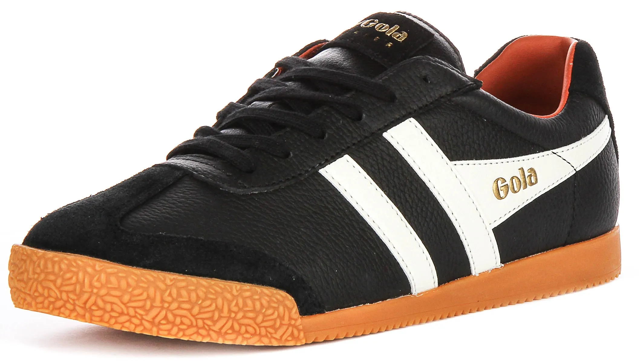 Gola Classics Harrier Leather In Black White For Men