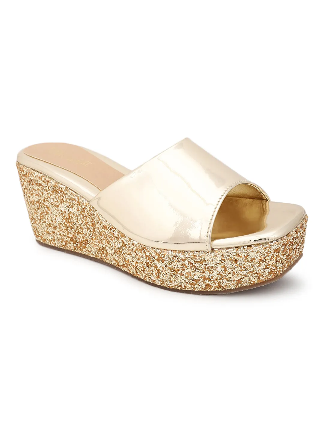 Gold Patent Slip-On Wedges (TC-ST-010-PGLD)