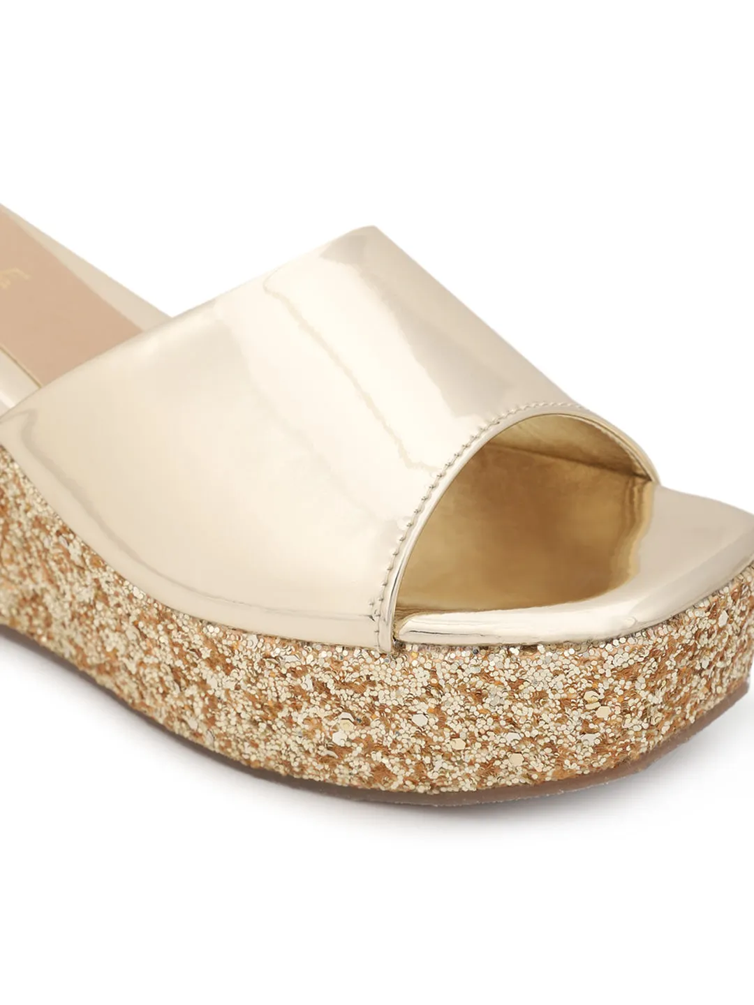 Gold Patent Slip-On Wedges (TC-ST-010-PGLD)