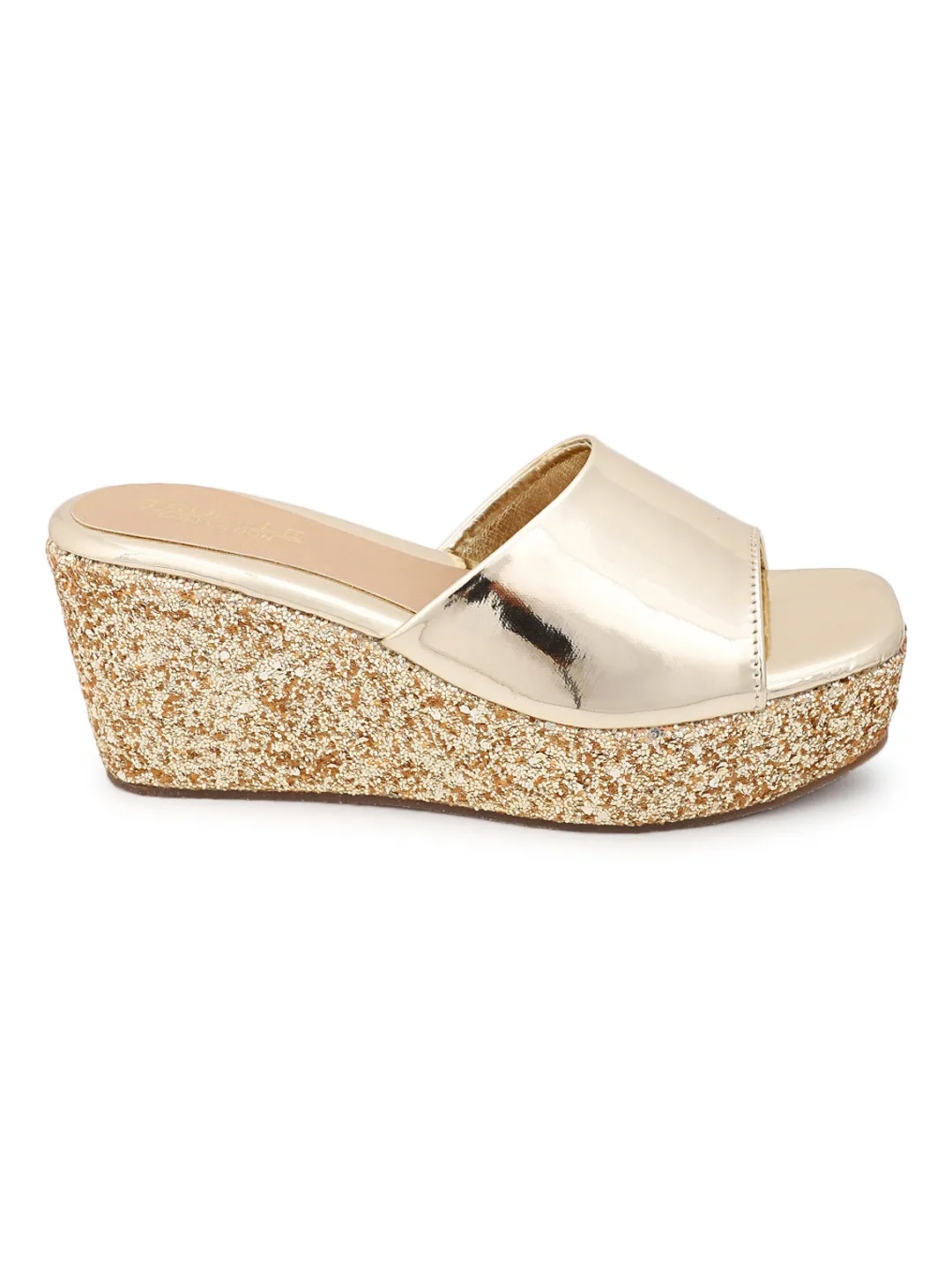 Gold Patent Slip-On Wedges (TC-ST-010-PGLD)