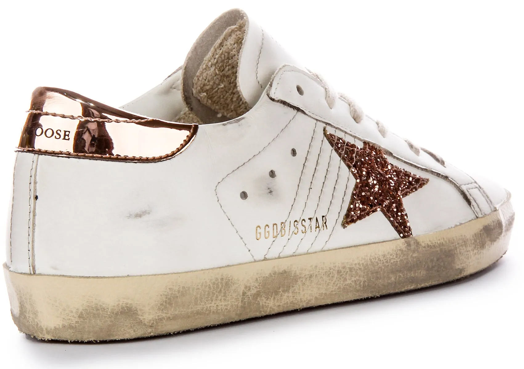 Golden Goose Super Star In White Bronze For Women