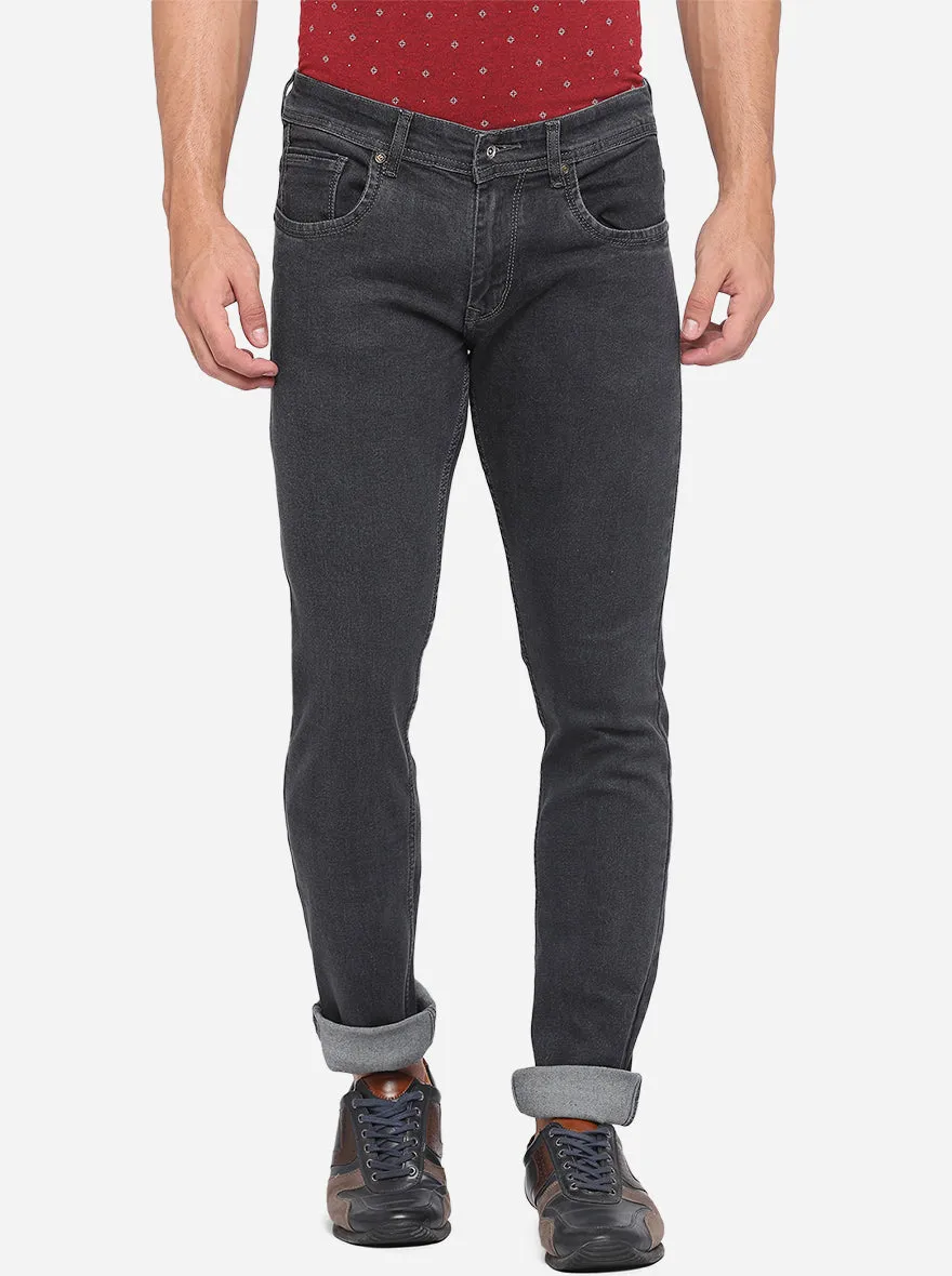 Grey Washed Narrow Fit Jeans | Greenfibre