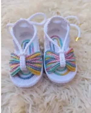 Handmade Crochet Customizable Sandals for Baby Girl