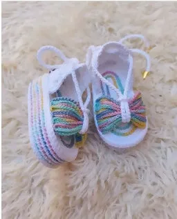 Handmade Crochet Customizable Sandals for Baby Girl