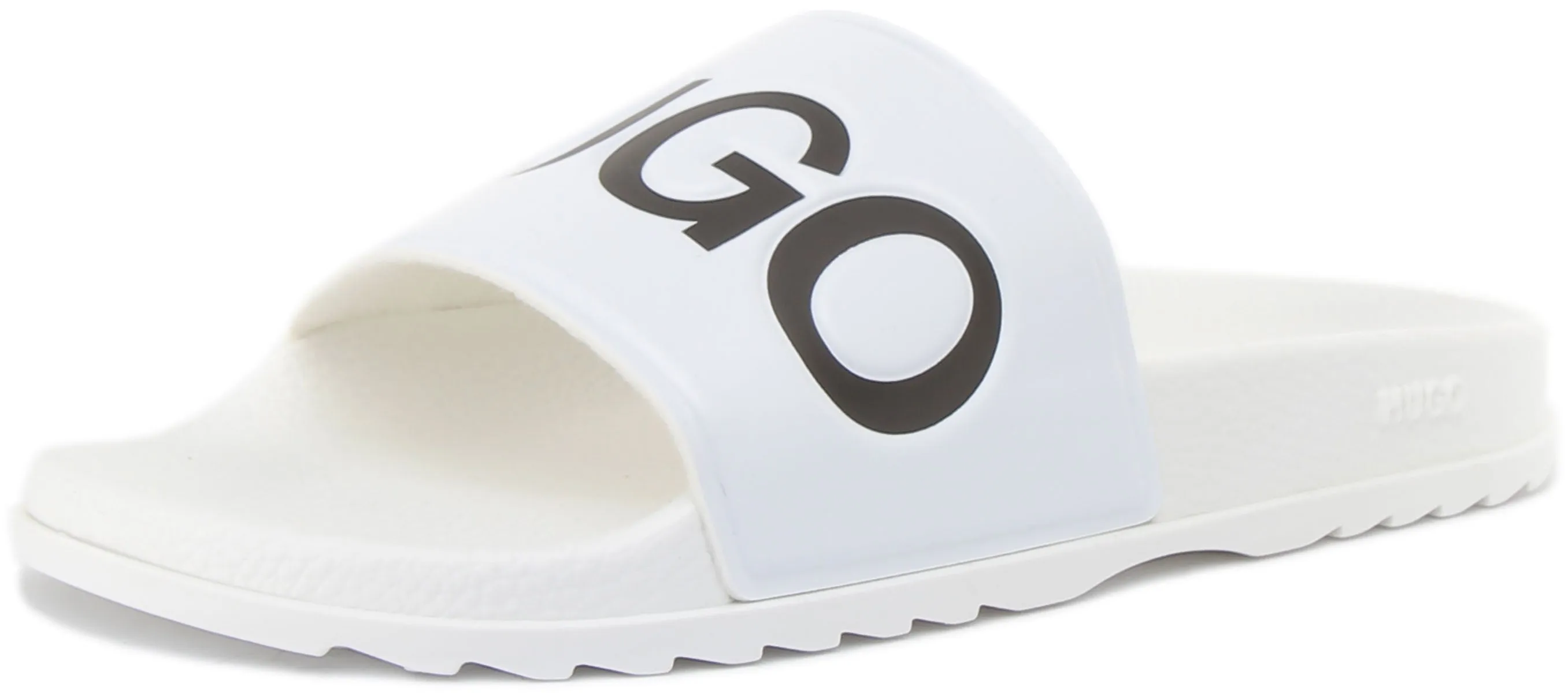 Hugo Match Sliders In White Black For Men