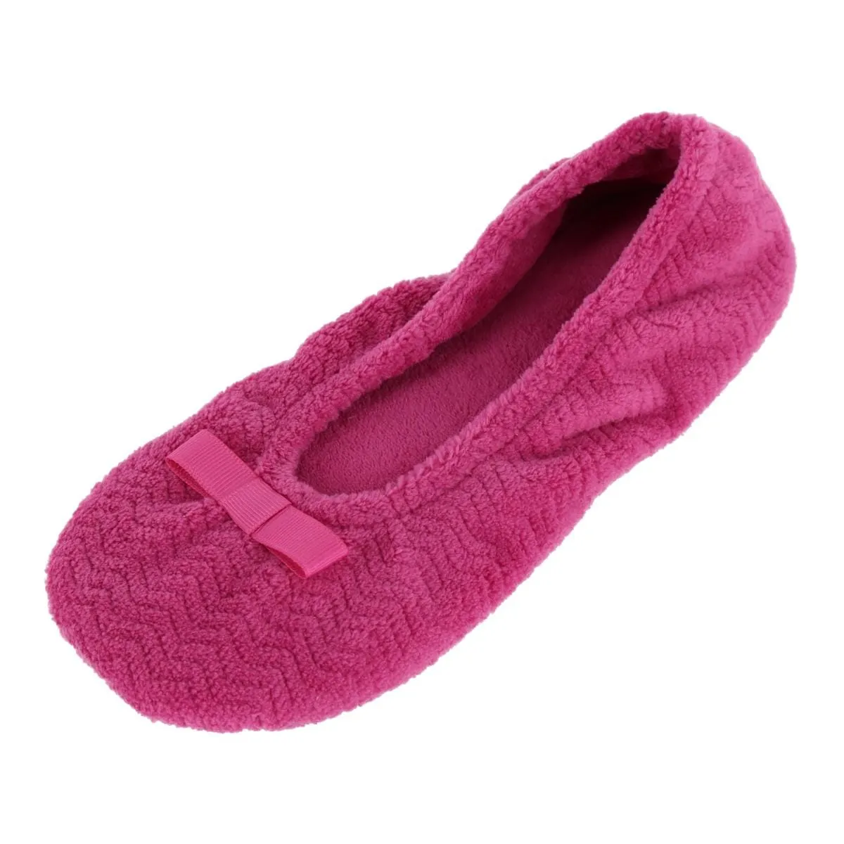 Isotoner Women's Chevron Microterry Ballerina Slipper