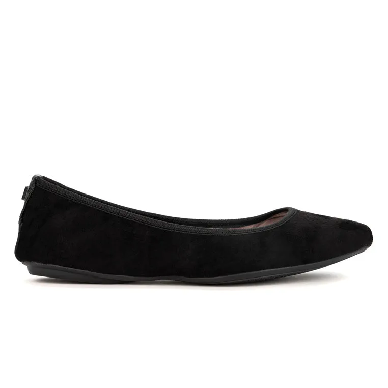 JANEY Ballet Flat Shoes - Jet Black