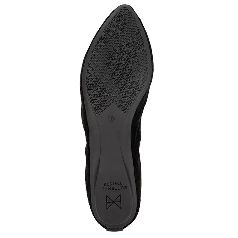 JANEY Ballet Flat Shoes - Jet Black