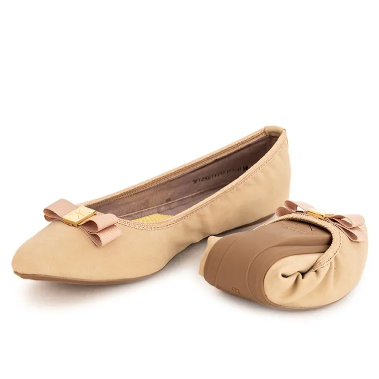 JASMINE Ballet Flat Shoes - Sand Burnished Suede