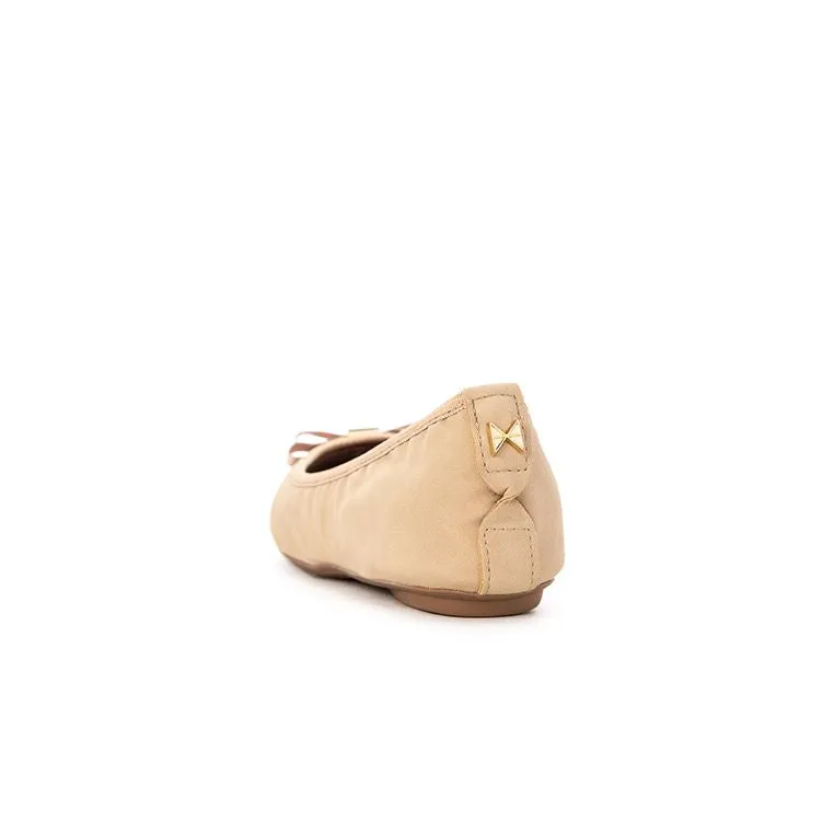 JASMINE Ballet Flat Shoes - Sand Burnished Suede