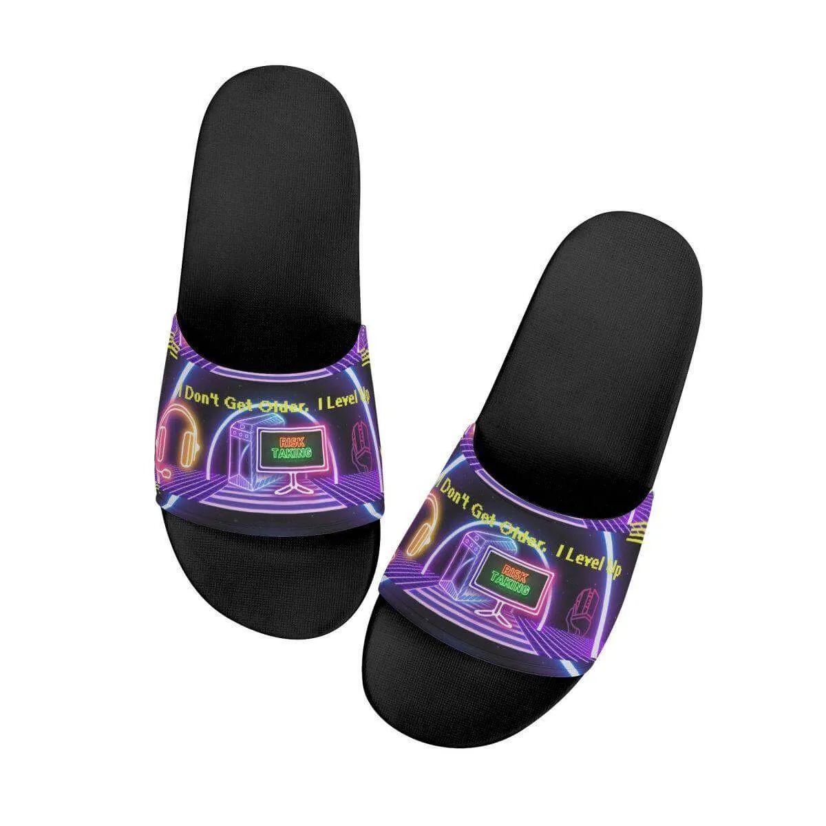 Kids Slide Sandals Teal pattern