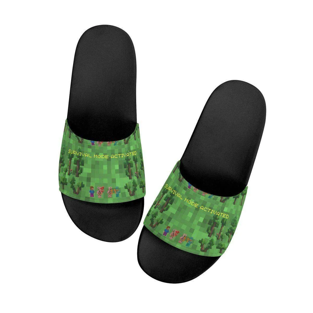 Kids Slide Sandals Teal pattern