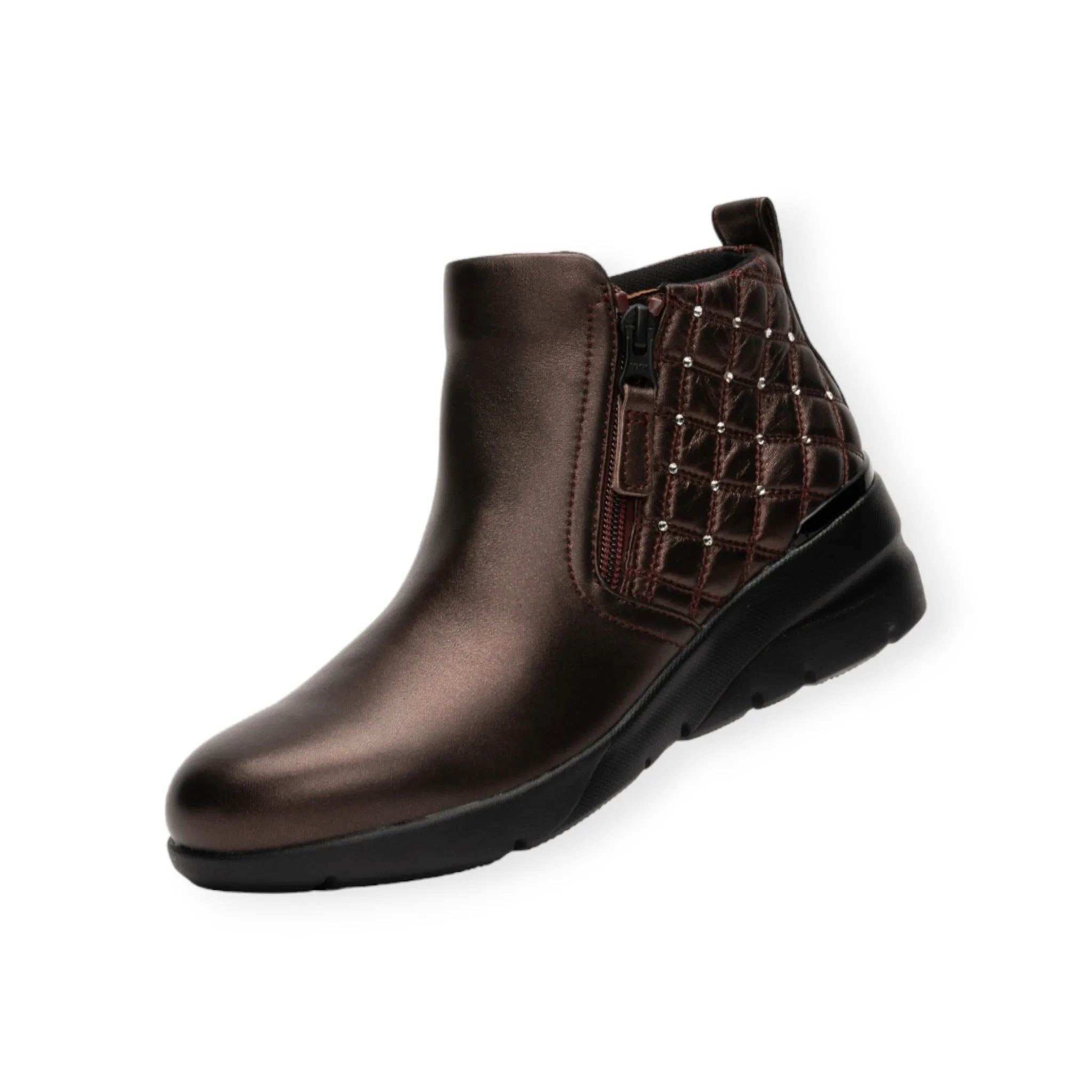 Lightweight Soft Sheepskin quilted design boots with Swarovski crystal glass decoration #FJ104